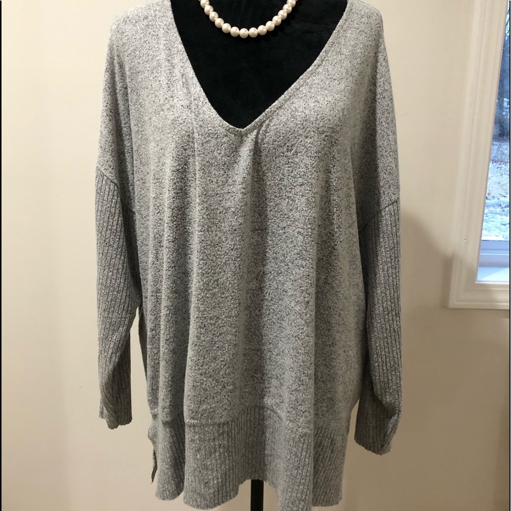 V-Neck Gray Sweater